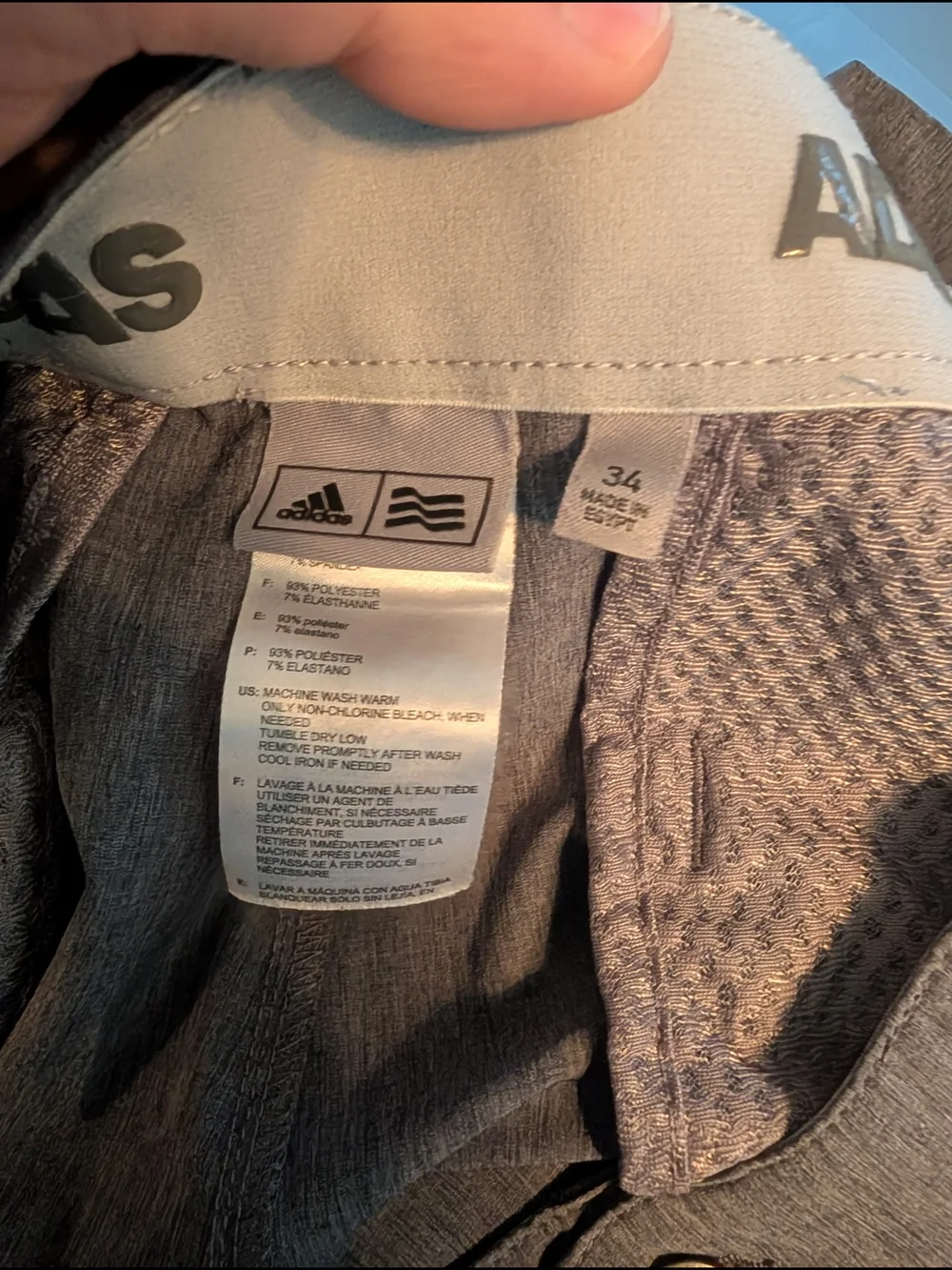 adidas Men's Gray Flat-Front Performance Shorts